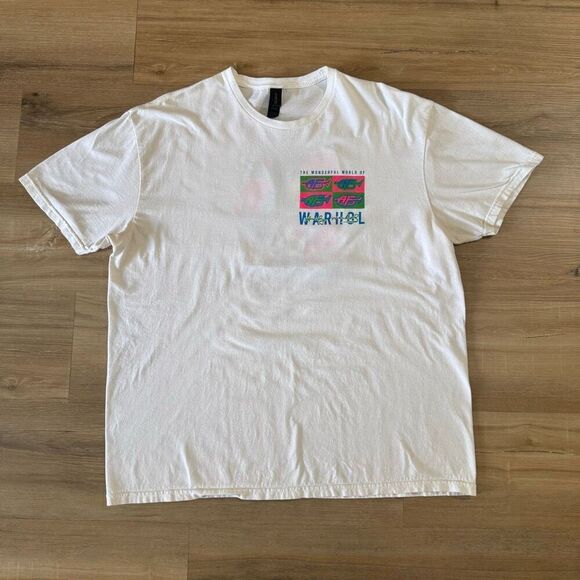 The Wonderful World Of Andy Warhol White Crewneck Shirt Size XL Pop Art Artist - Picture 1 of 4